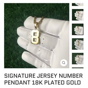 18K Gold Plated Number 8 Pendant